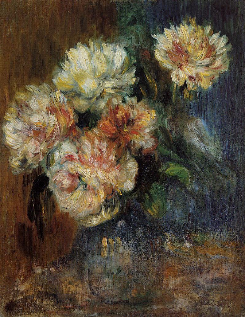 Vase of Peonies - Pierre-Auguste Renoir painting on canvas